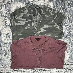 Women Express Lace Up Blouses